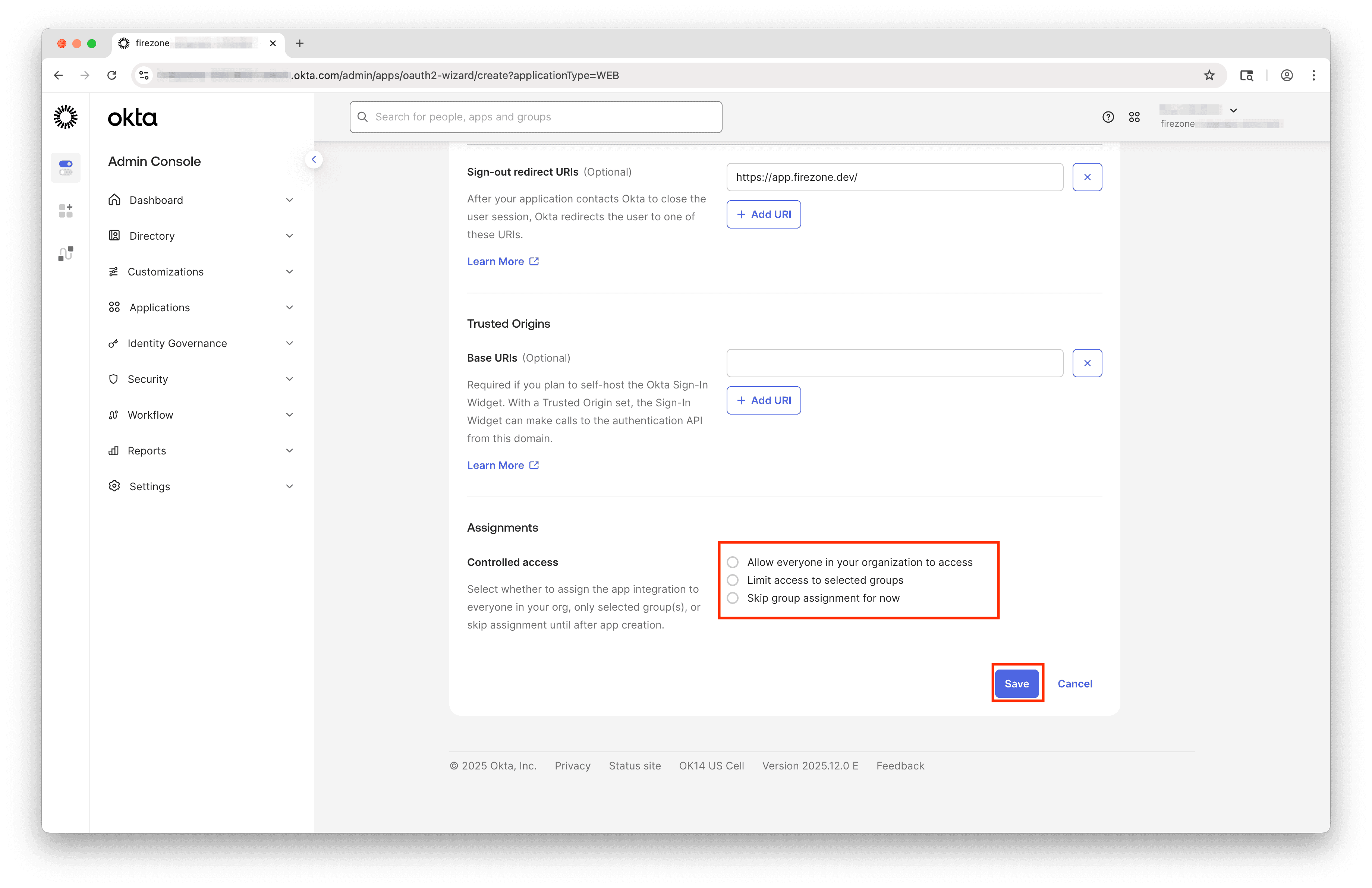 New Okta app assignments