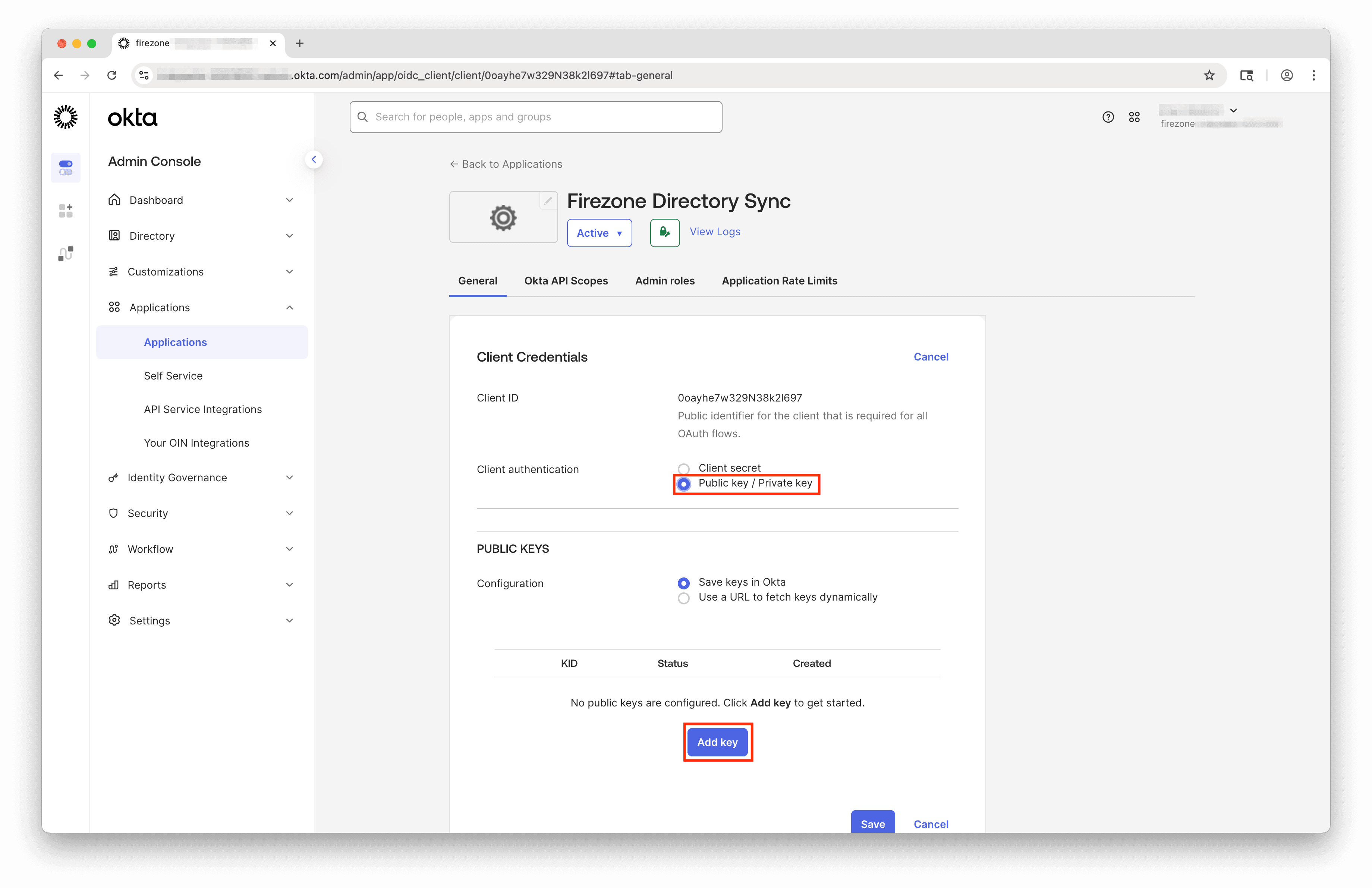 Okta app integration general tab edit