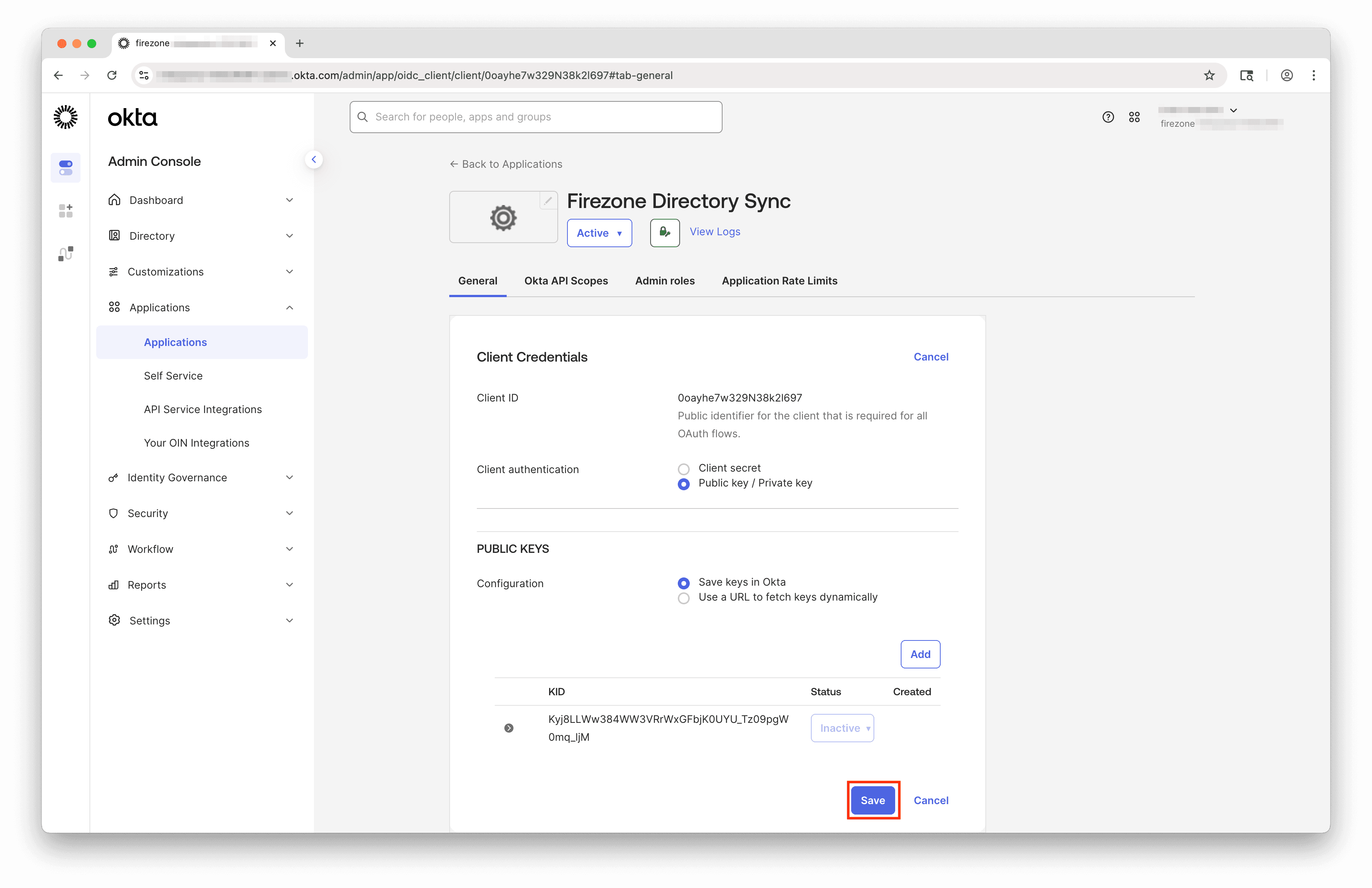 Okta new app integration save